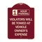Signmission 1 Hour Parking Violators Will Towed Vehicle Owners Expense Alum Sign, 18" L, 24" H, BU-1824-24647 A-DES-BU-1824-24647 - alternate 1